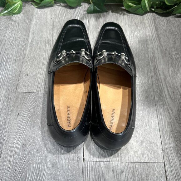 Magnanni  Silos Mens Driving Loafer Size 9.5 Horsebit Black Leather Slip On Shoe main image 4